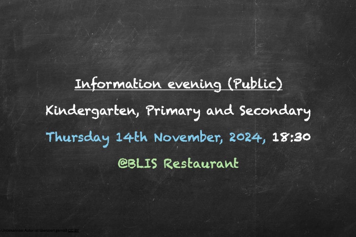 Information Evening Kindergarten, Primary and Secondary (Public)